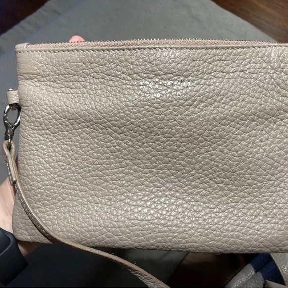 THELA MEDIUM TAUPE GREY LEATHER WITH ZIP CLOSURE TOTE BAG - Picture 9 of 9